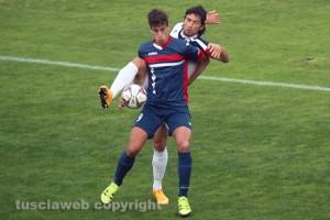 Sport - Calcio - Il derby di coppa Italia tra Viterbese e Flaminia, con Scardala e Bonaventura in azione 