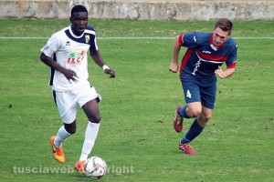 Sport - Calcio - Il derby di coppa Italia tra Viterbese e Flaminia, con Babacar e Scortichini in azione