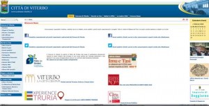 L'home page del sito internet del comune di Viterbo