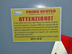 Viterbo - Il mancato ritiro dell'immondizia 
