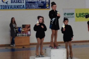 Sport - Pattinaggio - La premiazione di Sofia Barracco e Sofia Cruciani del Tuscia skating club