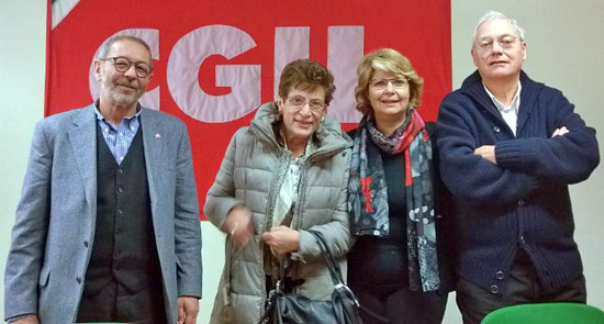 La segreteria Spi-Cgil