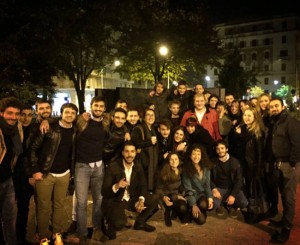 Al centro Elisa Scarascia Mugnozza con Michelangelo Luciani e un gruppo di amici