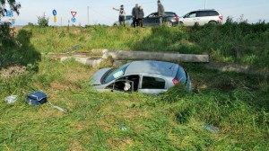 Tarquinia - La macchina finita fuori strada