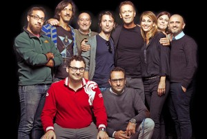 Casa Siffredi la troupe - A destra Laura Ugolini e Carlo Cozzi
