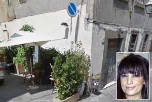 Viterbo - Il bar Due righe - Nel riquadro Luana Urbinati