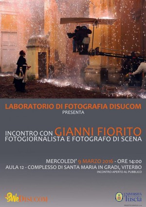 La locandina dell'incontro con Gianni Fiorito
