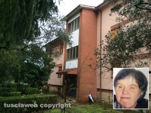 Giallo di Ronciglione - La casa dove è stata trovata la donna morta nel congelatore - Nel riquadro Rossana Bramante