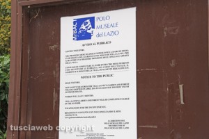 Bagnaia - Villa Lante, l'avviso dei lavori