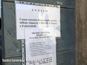 Viterbo - Comune - Uffici anagrafe chiusi per mancanza di personale