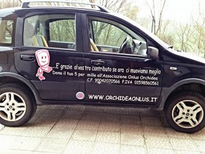 La Panda dell'associazione Orchidea, per i ragazzi della casa famiglia di Proceno