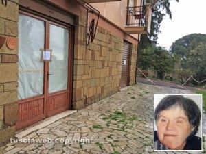 Giallo di Ronciglione - La casa dove è stata trovata la donna morta nel congelatore - Nel riquadro Rossana Bramante