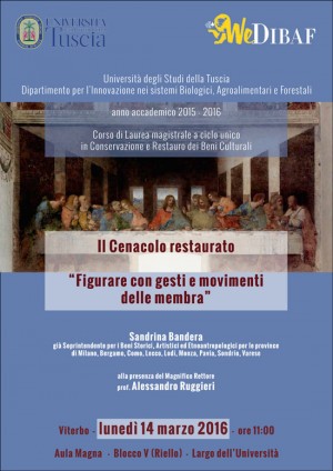 Il "Cenacolo restaurato" - Lectio magistralis all'Unitus 
