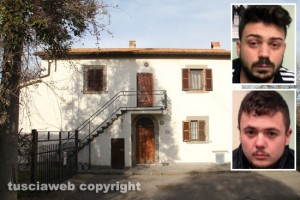 Viterbo - Ponte dei Cetti - Il casale dove si sono nascosti i camorristi - Nei riquadri Giovanni Tabasco e Gaetano Formicola