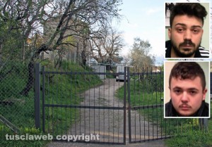 Viterbo - Ponte dei Cetti - Il casale dove si sono nascosti i camorristi - Nei riquadri Giovanni Tabasco e Gaetano Formicola