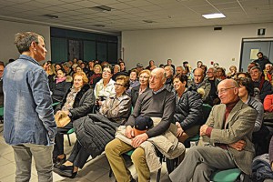 Il pubblico in sala per il filmato su Celleno Vecchia