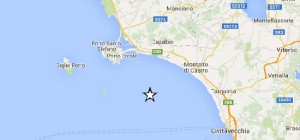 Scossa di terremoto sulla costa viterbese