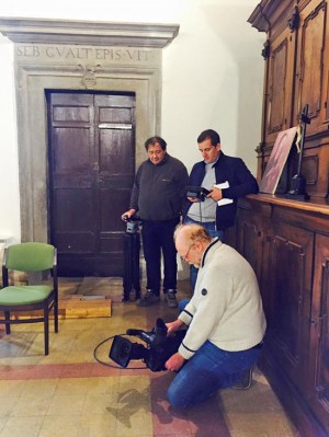 Viterbo - Il sopralluogo della troupe della Rai