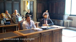 Gabriele Scorza e l'avvocato Luca Marcoccia in commissione