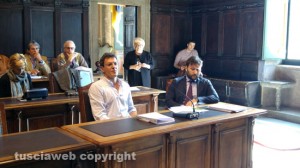 Gabriele Scorza e l'avvocato Luca Marcoccia in commissione