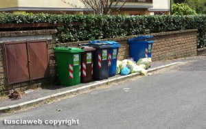 Capranica - I secchi per la raccolta differenziata