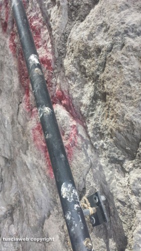 Viterbo - La scalette che portano in via Valle Piatta piene di escrementi - Il corrimano pieno di guano