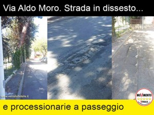 Vetralla - M5s segnala il degrado in via Aldo Moro 