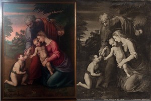 A sinistra l'opera di Acquapendente - A destra quella di Raffaello-del Kunsthistorisces di Vienna
