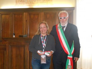 Monterosi - Il sindaco accoglie i pellegrini del Ruffini