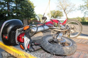 Fabrica di Roma - La moto finita nel dirupo