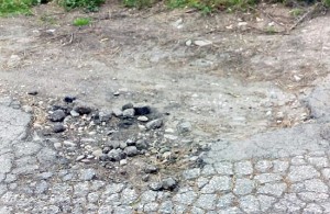 Viterbo - Le buche in via Campo Scolastico