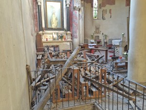 Vetralla - Il crollo alla chiesa di San Francesco