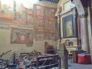 Vetralla - Il crollo alla chiesa di San Francesco