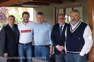 Salvini a pranzo a Viterbo dal coordinatore Fusco