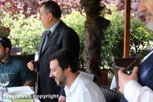Salvini a pranzo a Viterbo dal coordinatore Fusco
