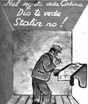 Nel segreto della cabina Dio ti vede, Stalin no