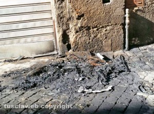 Viterbo - Via Angusta - Il posto dove si trovava l'auto incendiata