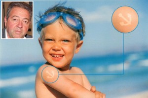 Il tatuaggio solare per bambini - Nel riquadro Luciano Menghini