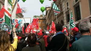 Una manifestazione dei sindacati