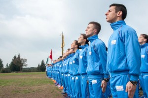 Una fase della cerimonia di apertura 
