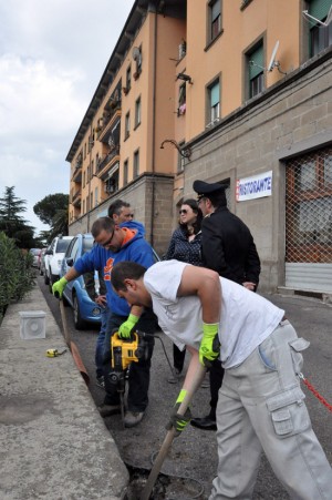 Viterbo - Gli operai al lavoro 