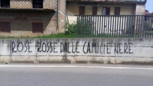 La scritta su un muro a Vasanello