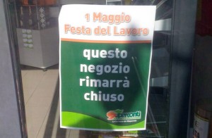Festa dei lavoratori - Superconti chiuso il primo maggio