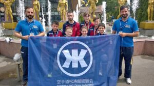 I tecnici Antonio Affatati, Fabio gentileschi, D'Aicoro Principi e i ragazzi della scuola keikenkai