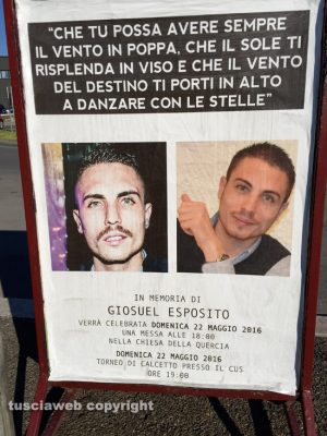 Viterbo - Il manifesto per Giosuel Esposito