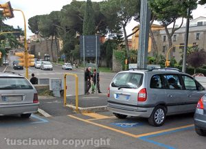 Viterbo - Viale Capocci - La pulizia dopo l'incidente