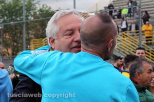Sport - Calcio - Viterbese - L'abbraccio tra Piero Camilli e Federico Nofri