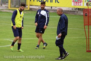 Sport - Calcio - Viterbese - L'allenamento di oggi - Nofri con Selvatico e De Sena