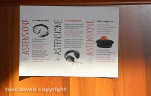 Lo sciopero spiegato sui depliant