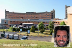 L'ospedale di Belcolle - Nel riquadro in basso a destra il chirurgo Massimiliano Gnoni